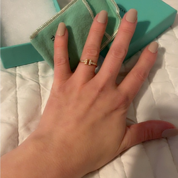 Tiffany & Co. Rose Gold T Ring with Diamonds - Picture 8 of 9